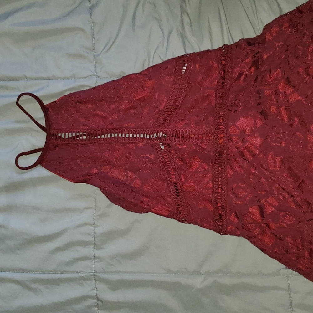 Maroon Lace Dress